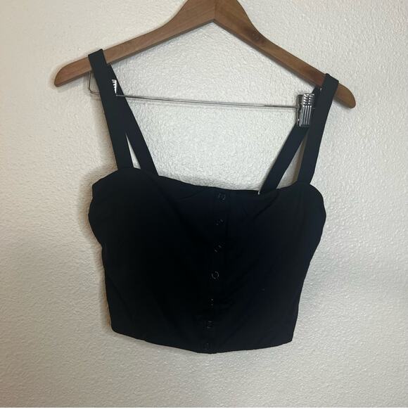 Andie black Snap cropped tankini swim top NEW XL - Picture 2 of 10
